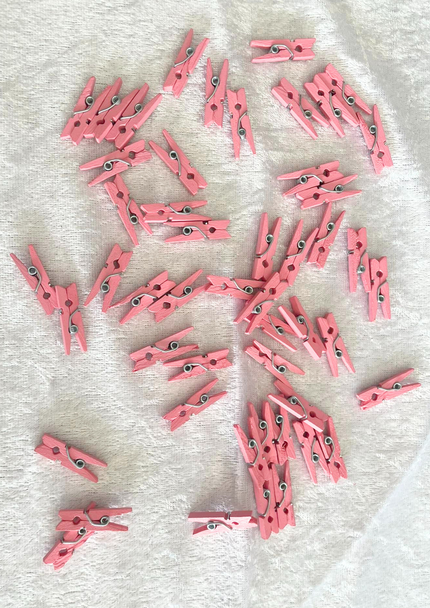 Bleikar þvottaklemmur 25 stk