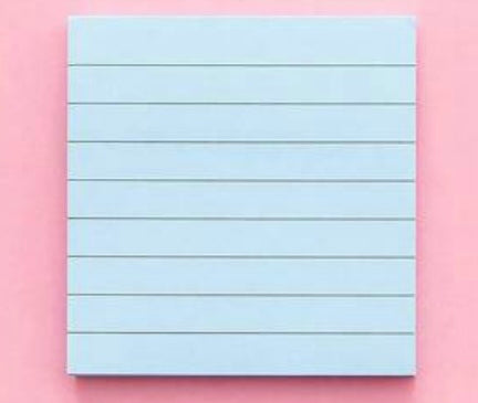 Línustrikaðir post-it miðar-bláir