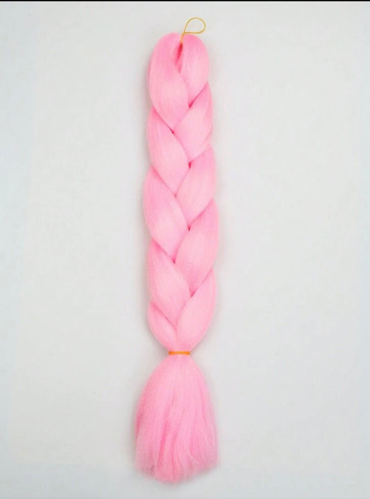 Litað hár bubblegum bleikt -1 flétta