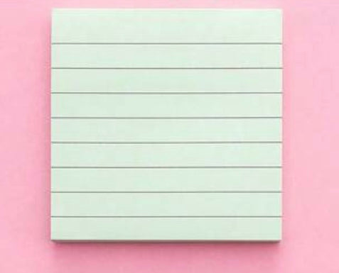 Línustrikaðir post-it miðar-grænir